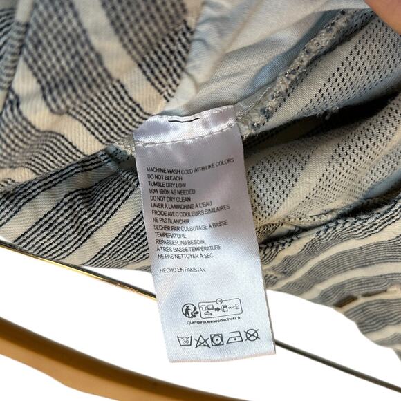 Pilcro Pinstripe Cropped Wide Leg Jeans Railroad Stripe Culotte Utility Pants 18 - Picture 10 of 11